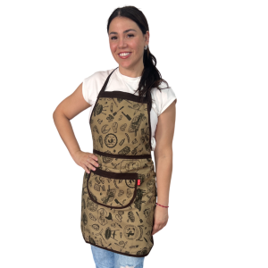 Avental  Algodão Estampado Churrasco Bege 
