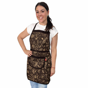 Avental  Algodão Estampado Churrasco Marrom