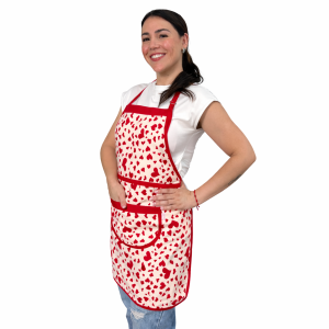Avental Algodão Estampado Corações
